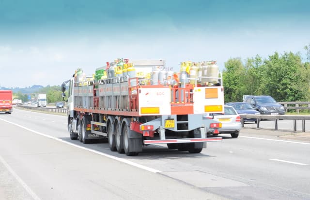 Heavy goods vehicle travelling on the M42 motorway